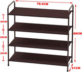 NNEDSZ 4 Tier Metal Shoe Rack Storage Organiser for Entryway and Bedroom