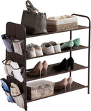 NNEDSZ 4 Tier Metal Shoe Rack Storage Organiser for Entryway and Bedroom