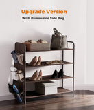 NNEDSZ 4 Tier Metal Shoe Rack Storage Organiser for Entryway and Bedroom