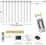 NNEDSZ 300 LEDs Window Curtain Fairy Lights 8 Modes and Remote Control for Bedroom (Warm White, 300 x 300cm)