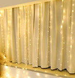 NNEDSZ 300 LEDs Window Curtain Fairy Lights 8 Modes and Remote Control for Bedroom (Warm White, 300 x 300cm)