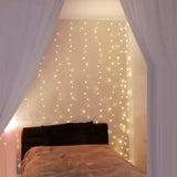 NNEDSZ 300 LEDs Window Curtain Fairy Lights 8 Modes and Remote Control for Bedroom (Warm White, 300 x 300cm)