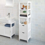 NNEDSZ Freestanding Tall Cabinet with Standing Shelves and Drawers