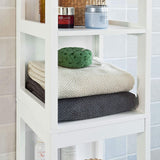 NNEDSZ Freestanding Tall Cabinet with Standing Shelves and Drawers