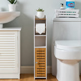NNEDSZ Toilet Paper Roll Holder for Bathroom with roller (Bamboo, 76cm)