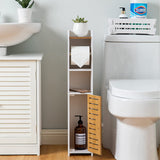 NNEDSZ Toilet Paper Roll Holder for Bathroom with roller (Bamboo, 76cm)