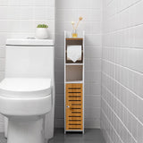 NNEDSZ Toilet Paper Roll Holder for Bathroom with roller (Bamboo, 76cm)