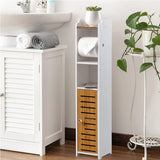 NNEDSZ Toilet Paper Roll Holder for Bathroom with roller (Bamboo, 76cm)
