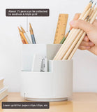 NNEDSZ 360 degree rotating multi-functional pen holder with 3 separate layer for office desk organiser (White)