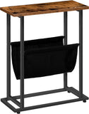 NNEDSZ Industrial Side Table with Magazine Holder Sling and Metal Structure (Brown)