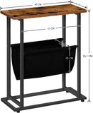 NNEDSZ Industrial Side Table with Magazine Holder Sling and Metal Structure (Brown)