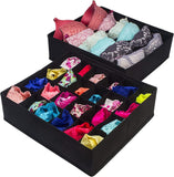 NNEDSZ 4 Pack Foldable Drawer Dividers Storage Boxes (Black)