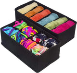 NNEDSZ 4 Pack Foldable Drawer Dividers Storage Boxes (Black)