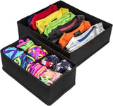 NNEDSZ 4 Pack Foldable Drawer Dividers Storage Boxes (Black)