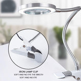 NNEDSZ Lighting LED 8X Magnifying Lamp with Metal Clamp 360&deg; Flexible Gooseneck and USB Plug Design for Tattoo, Manicure and Reading