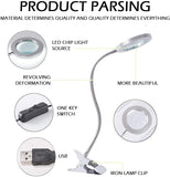 NNEDSZ Lighting LED 8X Magnifying Lamp with Metal Clamp 360&deg; Flexible Gooseneck and USB Plug Design for Tattoo, Manicure and Reading
