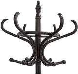 NNEDSZ Brown Coat Rack with Stand Wooden Hat and 12 Hooks Hanger Walnut tree
