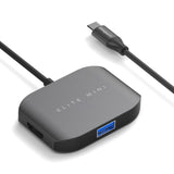 NNEDSZ USB-C Multi-port Adapter (HDMI + USB 3.0 + USB 2.0)- Space Grey, Aluminium Design