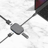 NNEDSZ USB-C Multi-port Adapter (HDMI + USB 3.0 + USB 2.0)- Space Grey, Aluminium Design