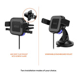 NNEDSZ mbeat Gorilla Power 10W Wireless Car Charger With 2.4A USB Charging, Air Vent Clip & Windshield Stand