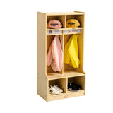 NNEDSZ Children Preschool Coat Locker With Cubbies - 2 Section