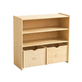 NNEDSZ Kids 2 Shelf Storage Cabinet with Pull Out Drawers - H76cm