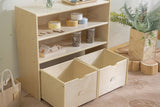 NNEDSZ Kids 2 Shelf Storage Cabinet with Pull Out Drawers - H76cm