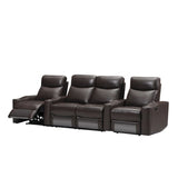 NNEDSZ Chicago 4 Seat Home Theatre Lounge with all Electric Recliners & 4 Cup Holders