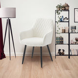 NNEDSZ Neo Cindy Ivory Fabric Dining Chair 2PC