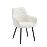 NNEDSZ Neo Cindy Ivory Fabric Dining Chair 2PC