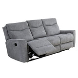 NNEDSZ Fabric Motion Recliner Sofa Set Cosmic Light Gray Manual 3+2 Seater