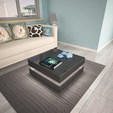 NNEDSZ Modern Large High Gloss Coffee Table With LED Lights Black