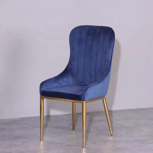 NNEDSZ Vivian Blue Gold Velvet Dining Chair