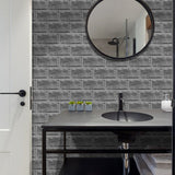 NNEDSZ Waterproof Tiles Wallpaper Stickers Bathroom Kitchen Stone Brick