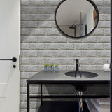 NNEDSZ Waterproof Tiles Wallpaper Stickers Bathroom Kitchen Cloudy Brick