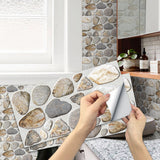 NNEDSZ Waterproof Tiles Stone Wallpaper Stickers Bathroom Kitchen Lion Stone