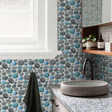 NNEDSZ Waterproof Tiles Stone Wallpaper Stickers Bathroom Kitchen Stormy Stone