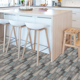 NNEDSZ Waterproof Tiles Wallpaper Stickers Bathroom Kitchen Timber Blue