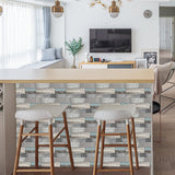 NNEDSZ Waterproof Tiles Wallpaper Stickers Bathroom Kitchen Timber Blue