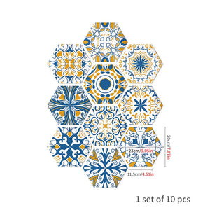 NNEDSZ 10PCS Multi Colour Tile Set Hexagon Decoration Decal Self-adhesive Oil-proof And Waterproof Wall Stickers