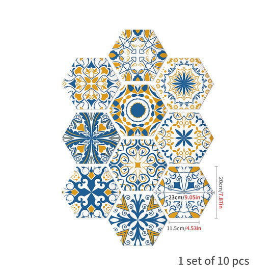 NNEDSZ 10PCS Multi Colour Tile Set Hexagon Decoration Decal Self-adhesive Oil-proof And Waterproof Wall Stickers