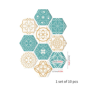 NNEDSZ 10PCS Multi Colour Tile Set Hexagon Decoration Decal Self-adhesive Oil-proof And Waterproof Wall Stickers