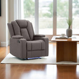 NNEDSZ Theatre Electric Recliner Sofa Buckskin Fabric Single Chocolate