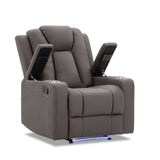 NNEDSZ Theatre Electric Recliner Sofa Buckskin Fabric Single Chocolate
