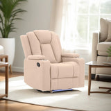 NNEDSZ Theatre Electric Recliner Sofa Buckskin Fabric Single Latte