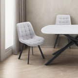 NNEDSZ 4PCS Neo Softy Light Grey Fabric Dining Chairs