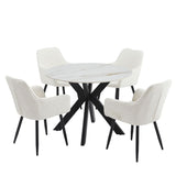 NNEDSZ Tracey Round Marble Stone Dining Table