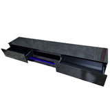 NNEDSZ Modern High Gloss LED RGB TV Entertainment Unit with Storage 220cm - Black