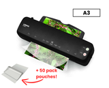 NNEDSZ Hot Paper Laminator 350W for 80-100 Microns with 50 A3 Laminating Pouches