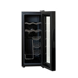 NNEDSZ 12 Bottle Wine Cellar Fridge w/ Glass Door, Temperature Control & Cooler